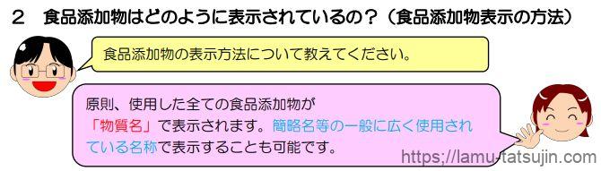 食品添加物の表示